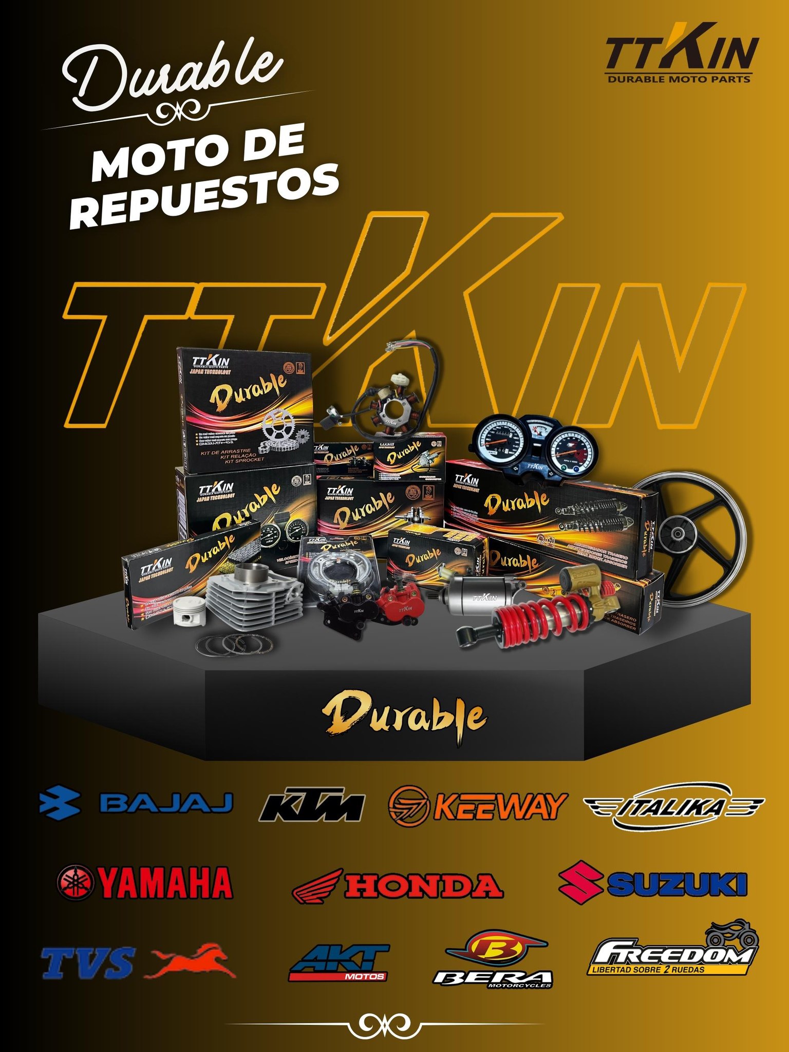 Catálogo de repuestos para motos.